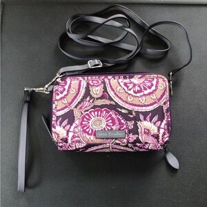 Vera Bradley Pink and Purple Paisley Crossbody Bag